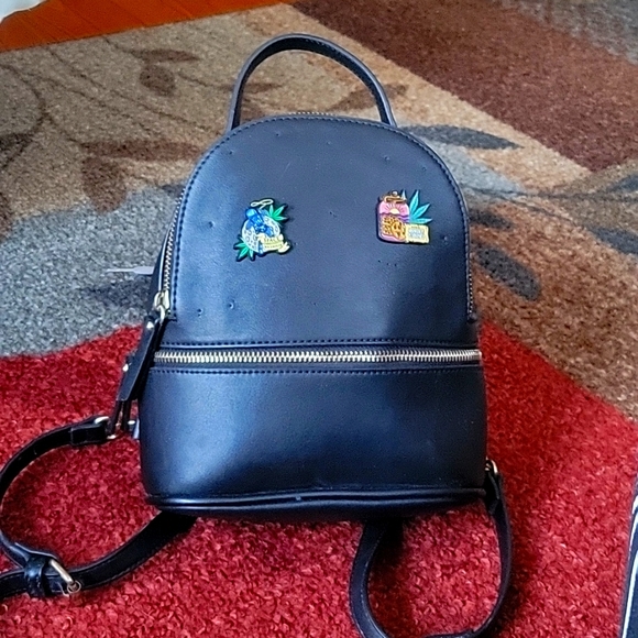 Handbags - Black Vinyl mini backpack